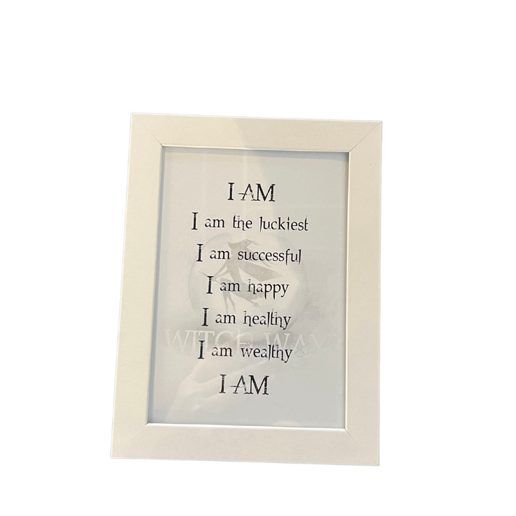 Frame - I AM Affirmation, white