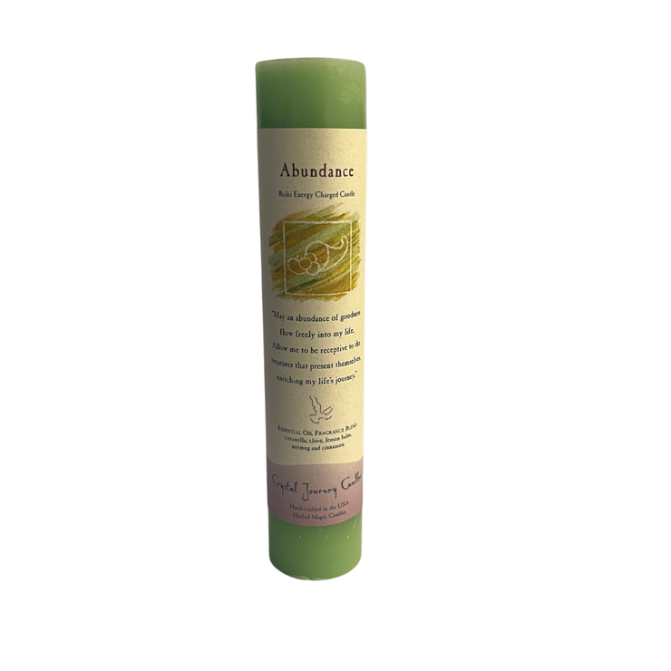 Candle - Reiki Herbal Pillar - Abundance