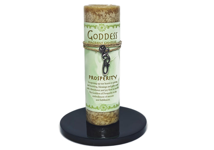 Pillar Candle with Goddess Necklace- Prosperity