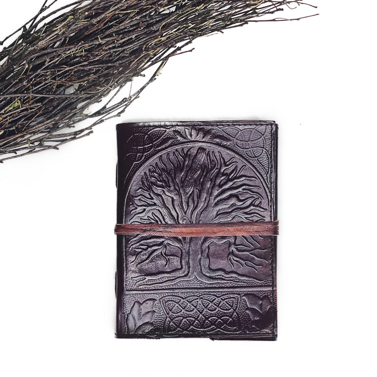 Sacred Oak Tree Leather Blank Book